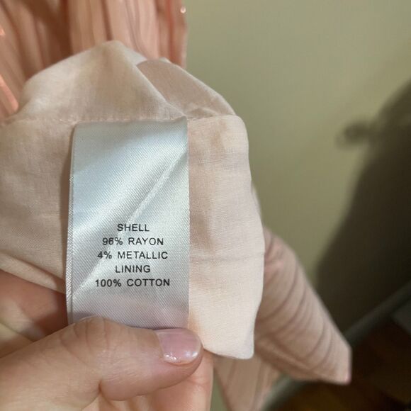 Anna Cate pink peach Veronica Metallic Rose Gold mini dress S Coquette Romance - Picture 8 of 9